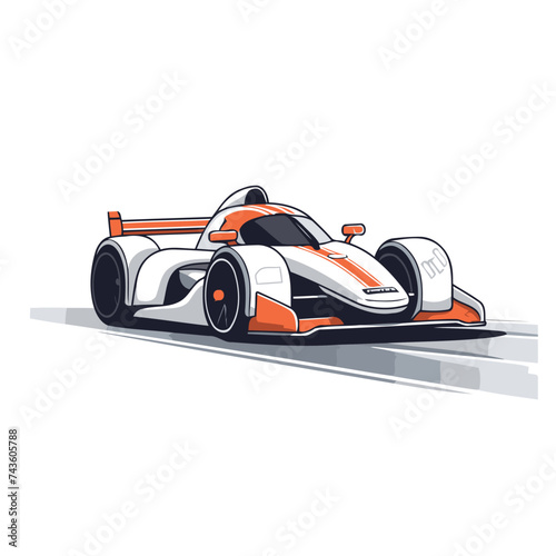 Isolated racing car on a white background. Vector illustration. Eps 10