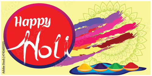 illustration of abstract colorful Happy Holi background