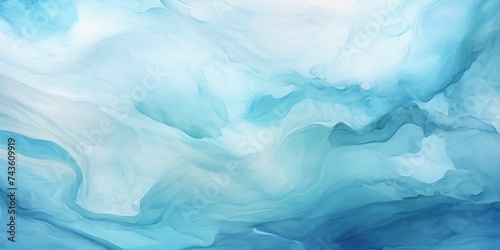 Abstract azure light baby blue aqua watercolor paint flow texture pattern wallpaper background  blue water background 3d