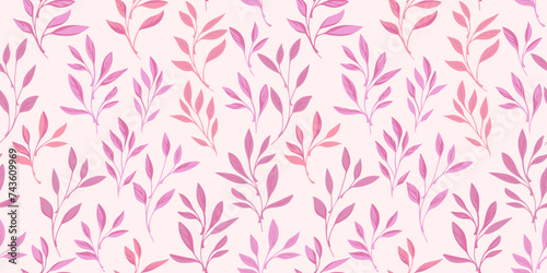 Εκτύπωση καμβά Abstract, delicately fine leaves pattern