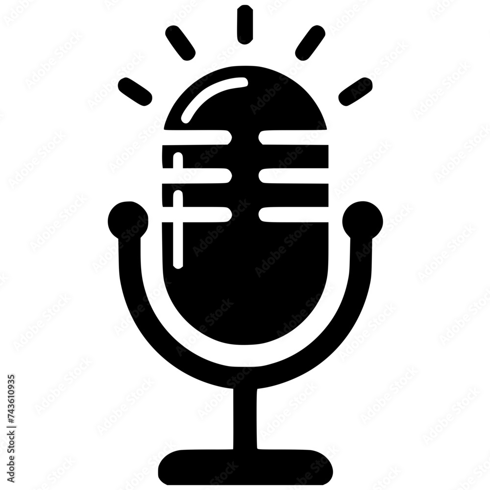 Podcast microphone silhouette Podcast microphone silhouette