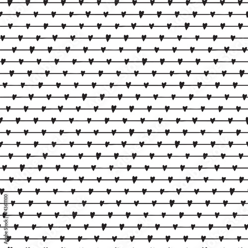 Seamless black and white abstract hand drawn texture.