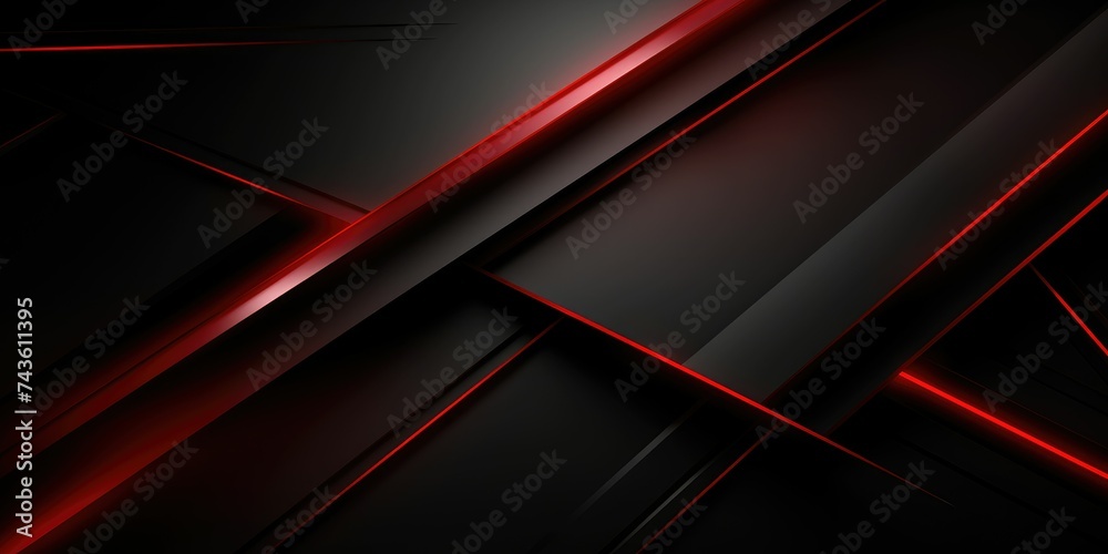 Black abstract diagonal overlap layers background with red light decoration Black abstract diagonal overlap layers background with red light decoration