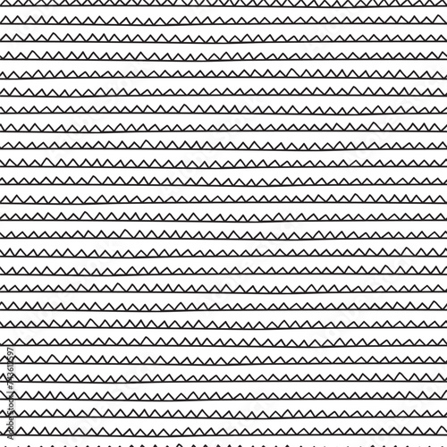 Stylish monochrome doodles. Hand drawn Seamless pattern