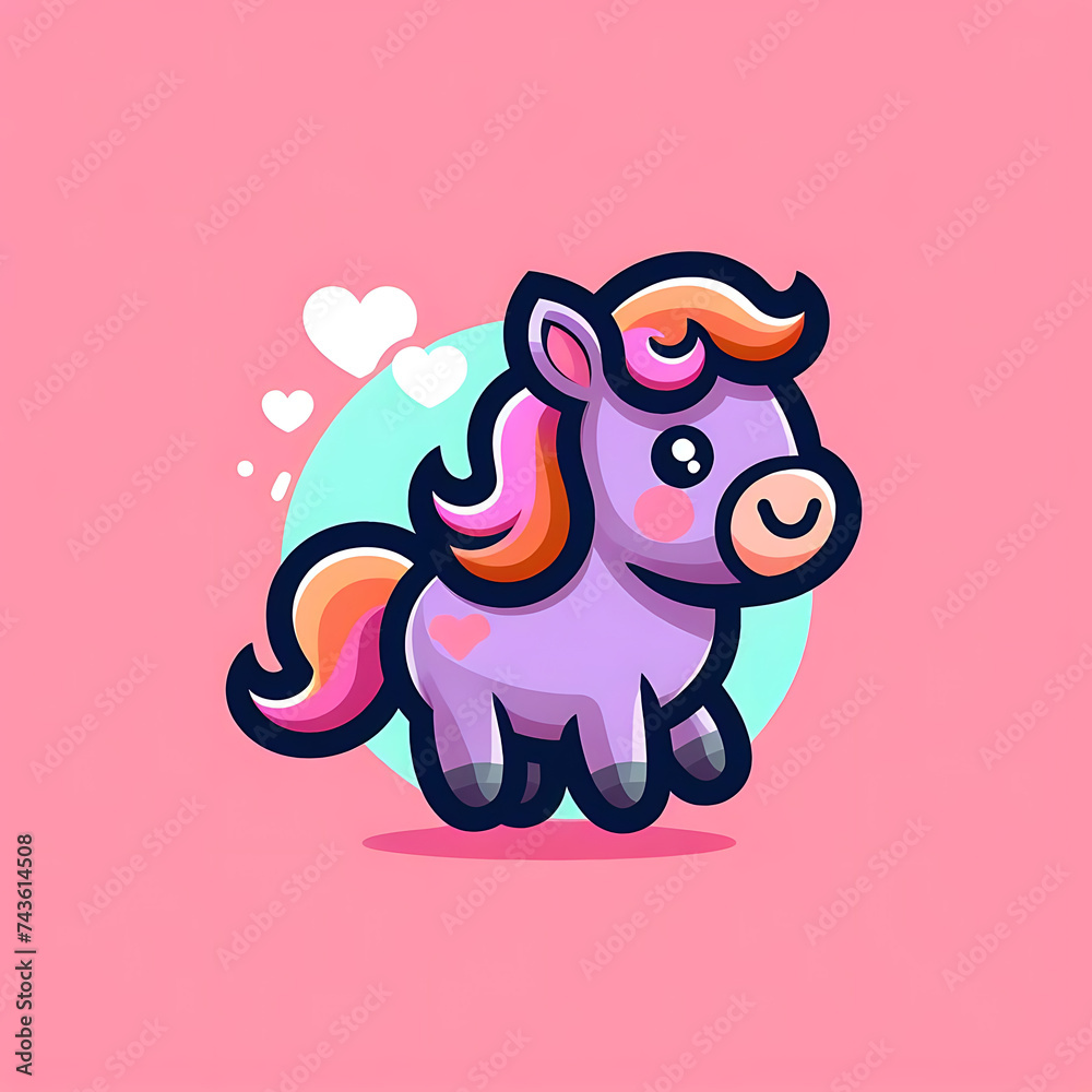 flat vector logo of a cute horse, a cartoon of a unicorn , a logo of a cute horse flat vector logo of a cute horse, a cartoon of a unicorn , a logo of a cute horse
