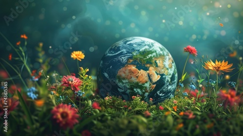 Vibrant Planet Earth's Beauty in Vivid Illustration