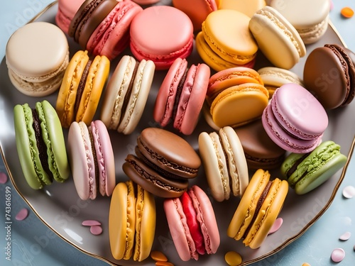 Wallpaper Mural wallpaper background with colorful macaroons on a birthday party table Torontodigital.ca