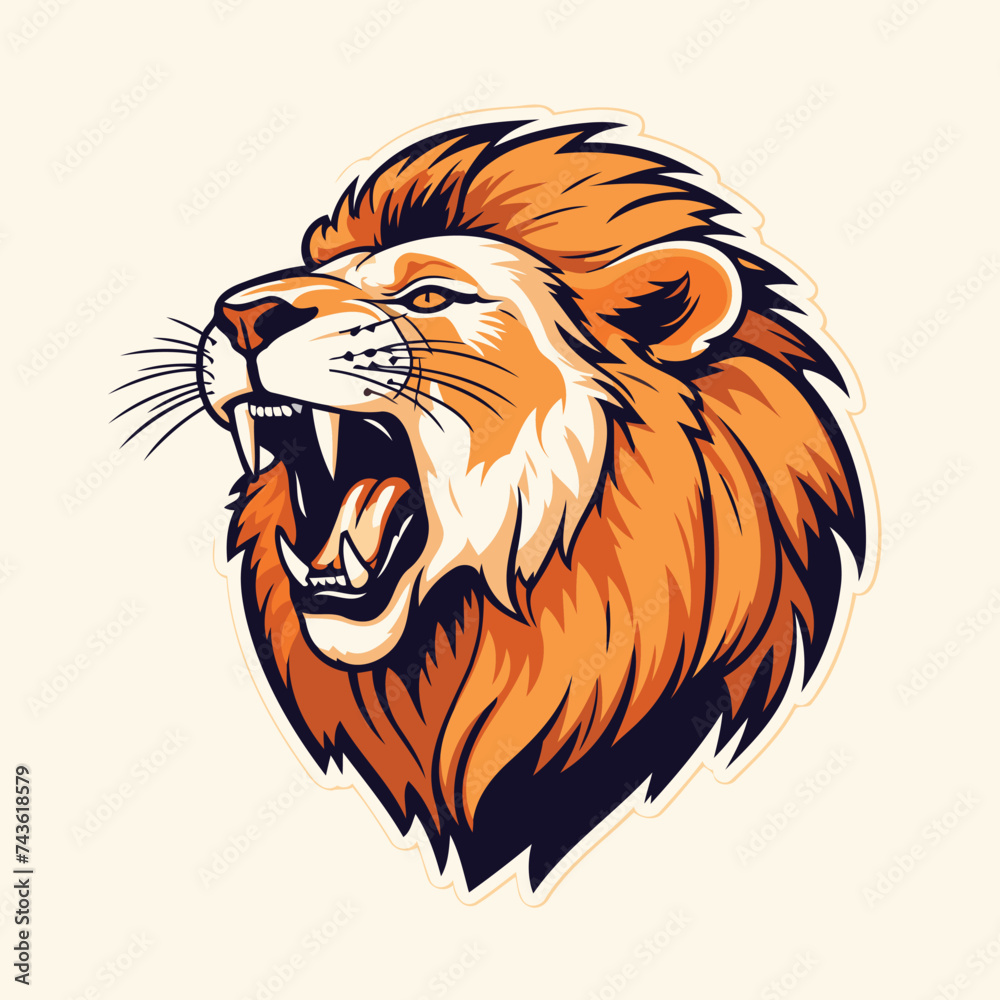 Lion head mascot vector illustration for t-shirt and other uses