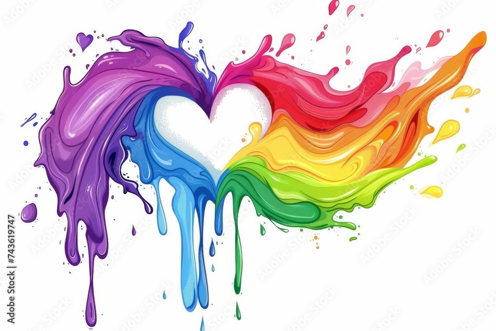 Naklejka premium LGBTQ Pride vanilla ice. Rainbow disclosure colorful colorful diversity Flag. Gradient motley colored inventive LGBT rights parade festival mastery diverse gender illustration