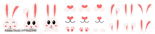 Easter Bunny. Easter bunny body parts set