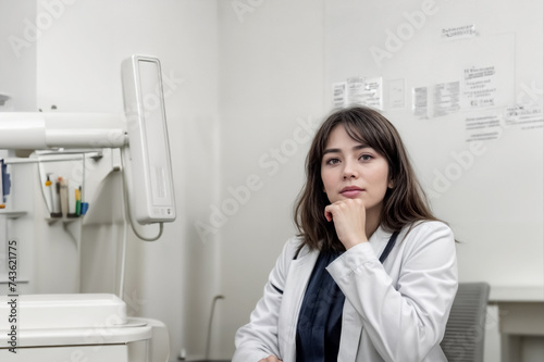 Nuovi Orizzonti- Una Dottoressa Neolaureata Piena di Determinazione nel Suo Studio photo