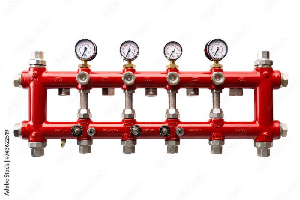 Residential Gas Manifold Isolated on Transparent Background