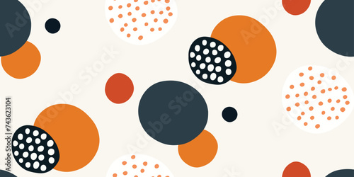 Seamless dots graphic pattern. Scandinavian design ornament. Cute modern abstract vector