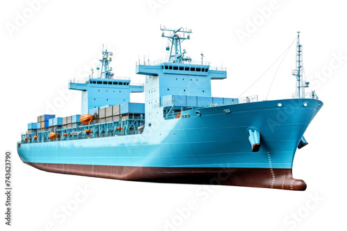 Cargo Ship Solutions Flexible Transport Isolated on Transparent Background