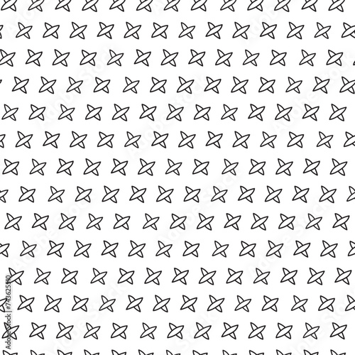 Hand drawn cross stitch. Black and white seamless pattern