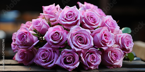 Bright roses, blossomed in their full splendor, like fiery pearls, decorating green mea © JVLMediaUHD