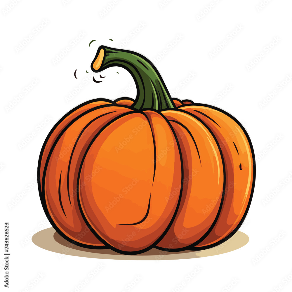 Obraz premium Pumpkin hand drawn vector illustration white background