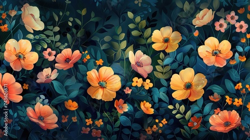 spring floral background © INK ART BACKGROUND