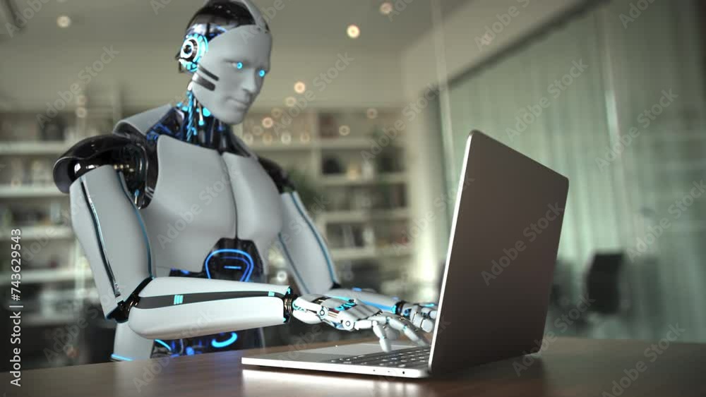 4k Video Humanoid Chat Bot. Endless Loop. Prores 4444 4k Video Humanoid Chat Bot. Endless Loop. Prores 4444