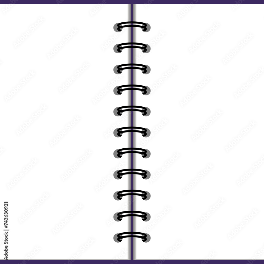 Realistic metal ring binders for notebooks or calendars. 3D black Realistic metal ring binders for notebooks or calendars. 3D black