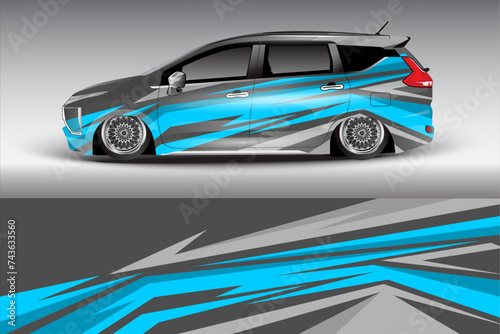 car sticker vector design Graphic abstract line racing background kit design for vehicle race car