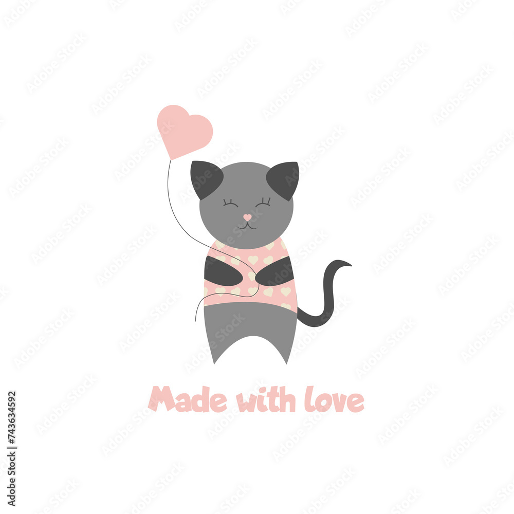 cat with heart cat with heart