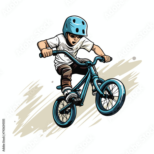 Bmx rider. Vector illustration of a BMX rider in action.