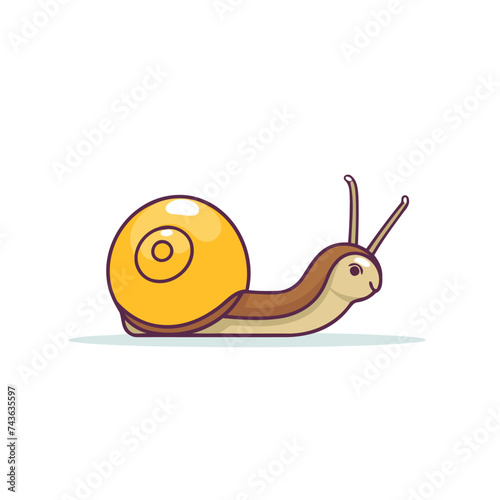 Cartoon snail on white background. Vector illustration of a snail.