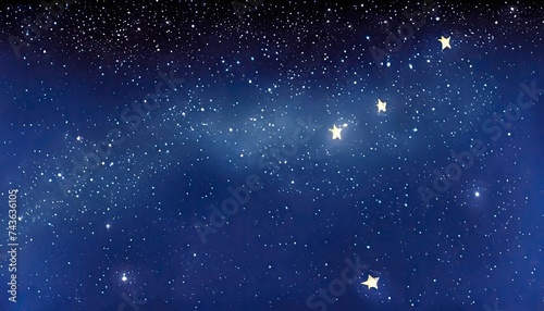 A vast  star-filled night sky  rendered in a deep  navy blue  with a hint of glittering silver