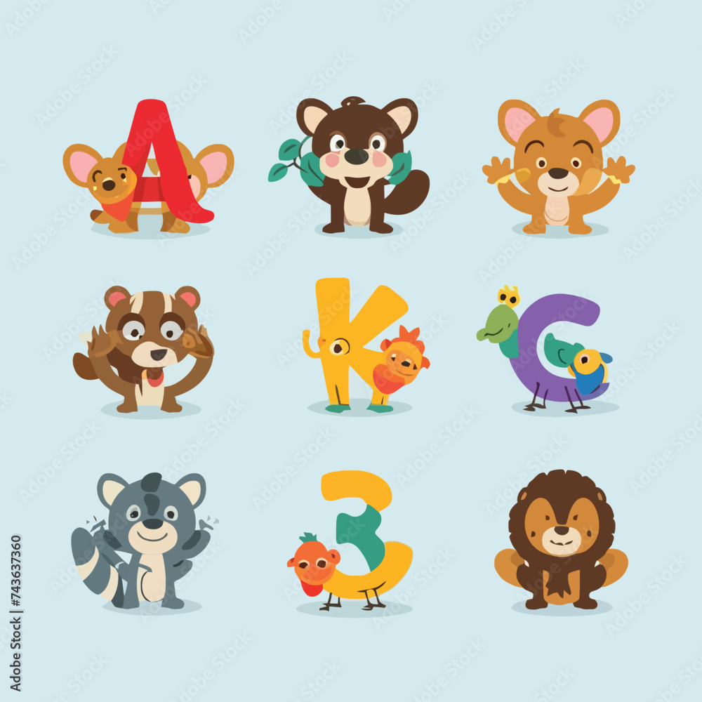 2d vector illustration for learning cartoon character design for letters of the English language
2d vector illustration for learning cartoon character design for letters of the English language