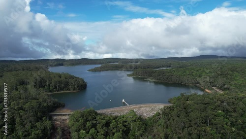 Aerial footage of Paluma Dam Queensland Australia photo