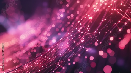 Abstract Network Connectivity Concept with Pink and Purple Light Streams