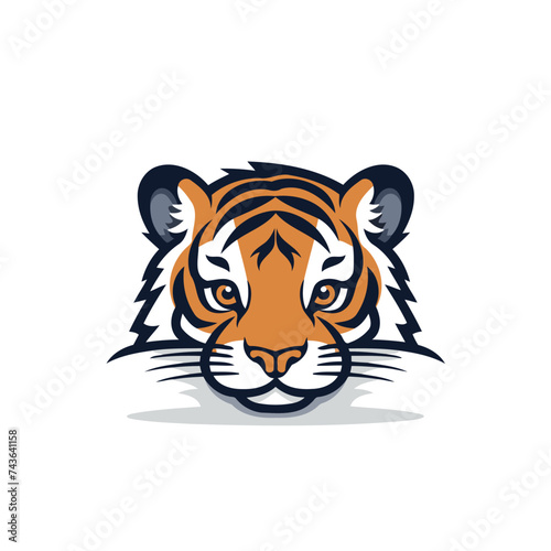 Tiger head logo design vector template. Tiger head mascot.