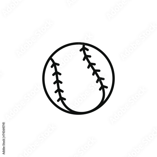 Baseball line icon isolated on transparent background