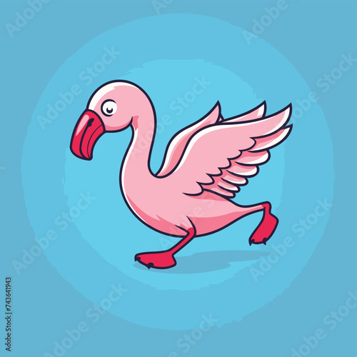 Flamingo bird vector illustration. Cute cartoon flamingo icon