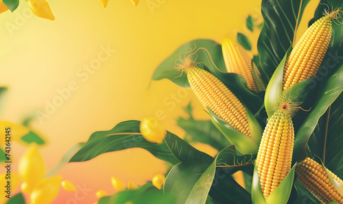 A good harvest of corn. Corn cultivation. Farm and field. Harvested agricultural crops.