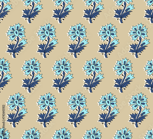 Floral digital textile design floral block print booti digital textile design
