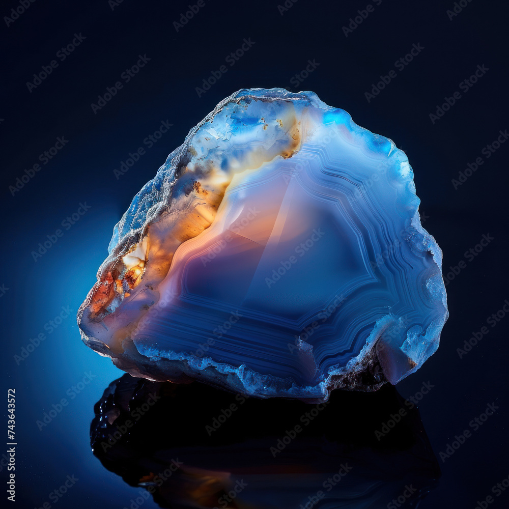 agate gem mineral on dark black background agate gem mineral on dark black background