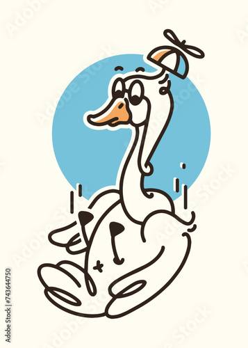 silly goose vector illustration
