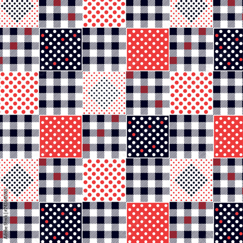 Polka dot checkered plaid pattern