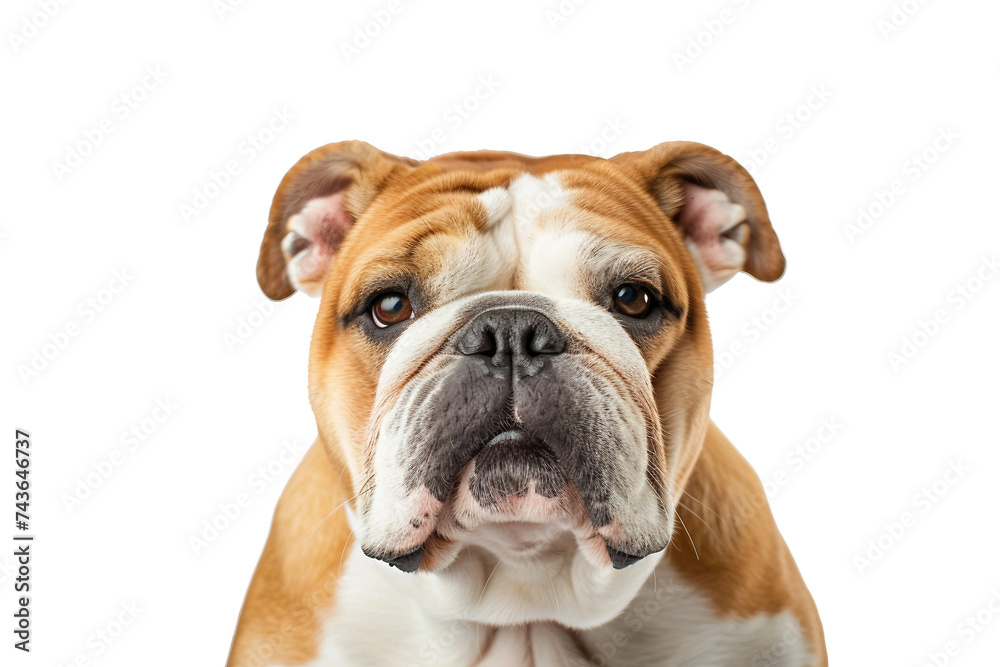 Muscular Bulldog Breed on Transparent Background, PNG