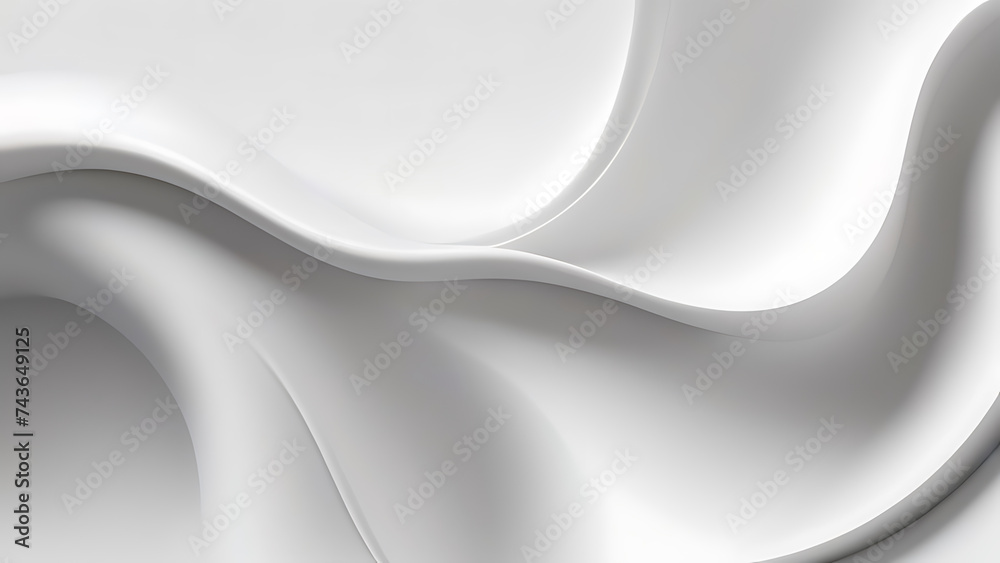  abstract white background, soft, elegant waves in shades of blue and gray, smooth curves and lines