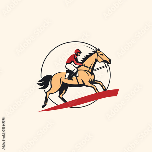 Horse racing logo. equestrian sport icon. Vector illustration