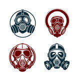 collection of gasmask logo design icon template