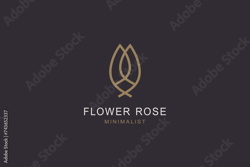 Rose flower logo beauty care vector illustration. - Nature symbol design template.	