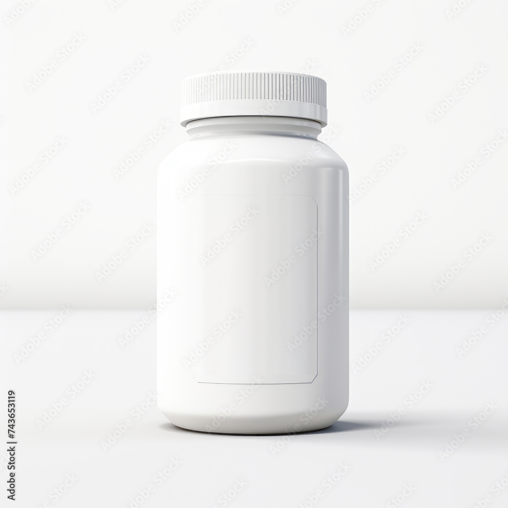 3d Supplement bottle mockup on white background
3d Supplement bottle mockup on white background