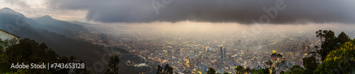 Monserrate at dusk, Bogota, HDR Image photo