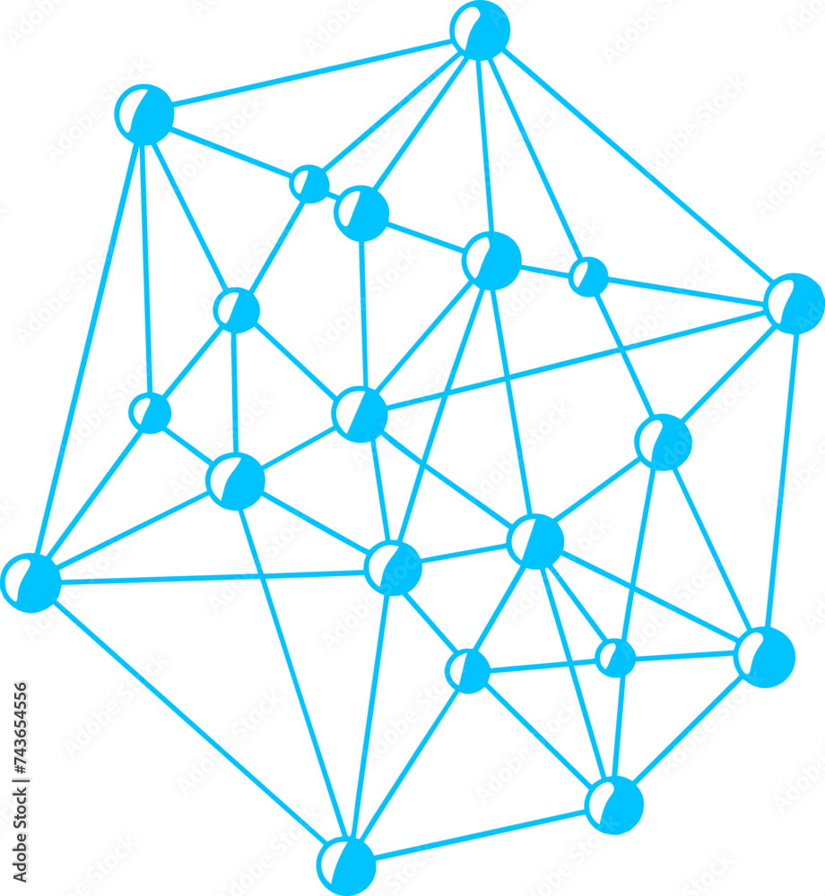 Blue network connection, blue network connection data Blue network connection, blue network connection data