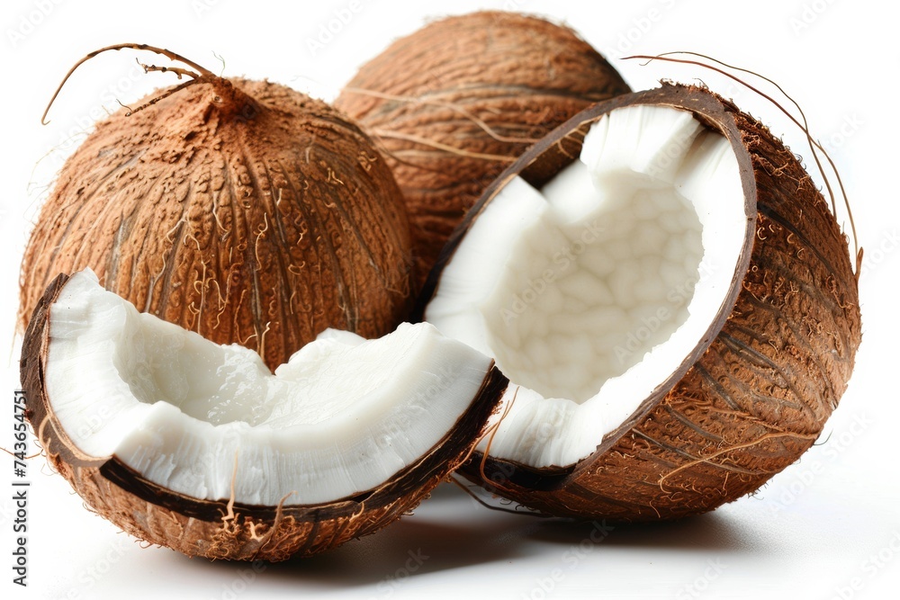 Tropical coconut isolated on white Tropical coconut isolated on white