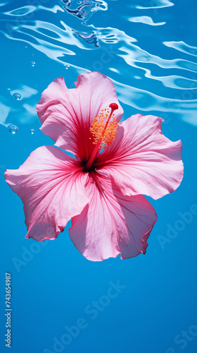 Colorful butterfly beauty plant water hibiscus red tropical frangipani spa stones Beautiful pink water lily flower made rose water splashed light emanating floating macro Photography Generative Ai